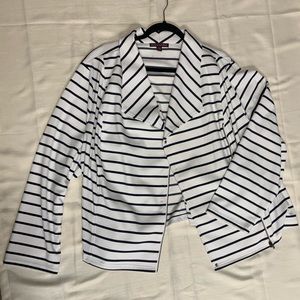 Excellent condition zipper blazer jacket blue/white striped